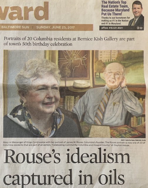 Image of newspapere clipping about art show celebrating Jim Rouse's ideals